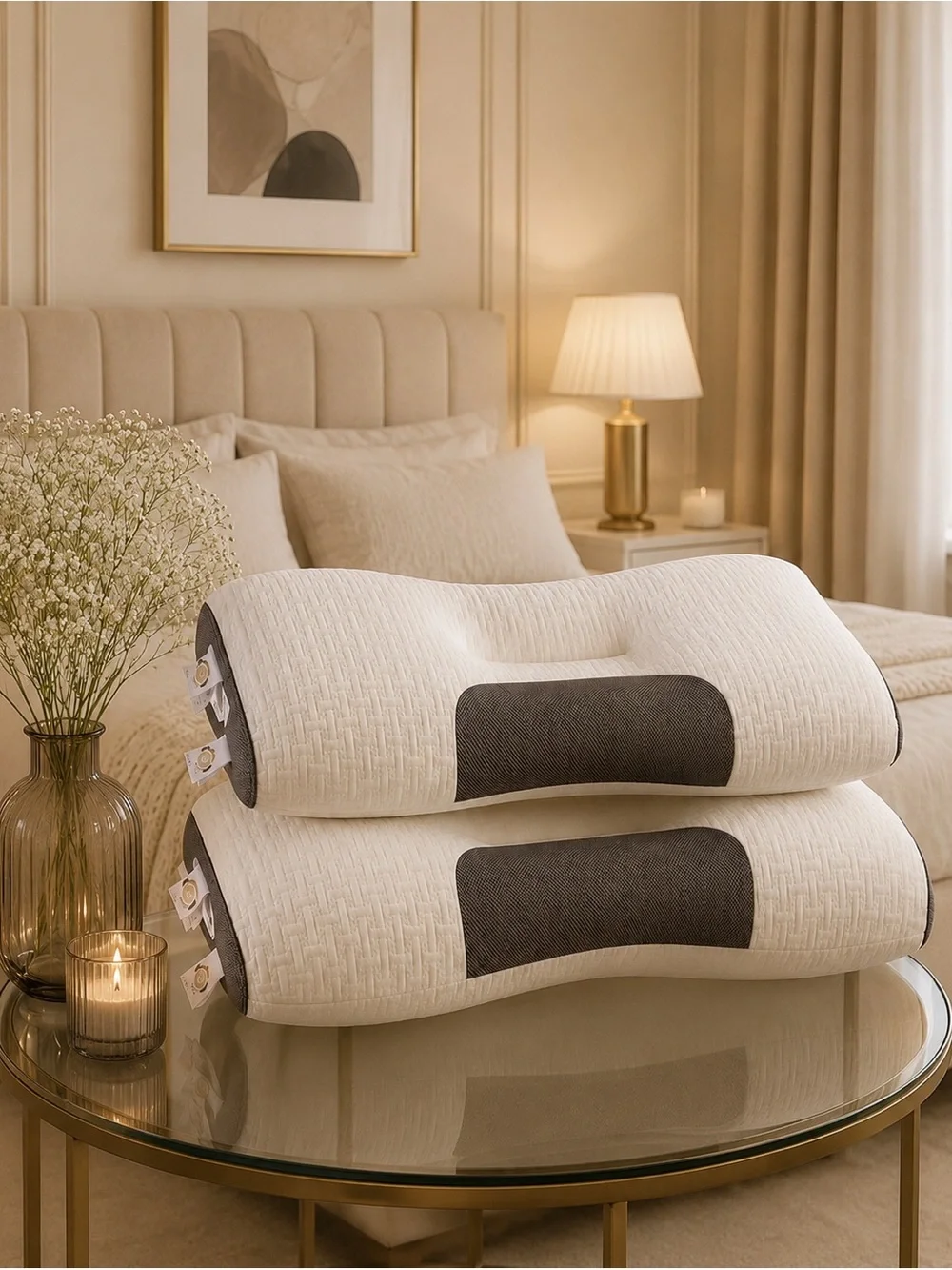 3D style orthopedic recommended pillows 2 pieces new